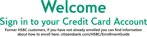 citizens credit card login